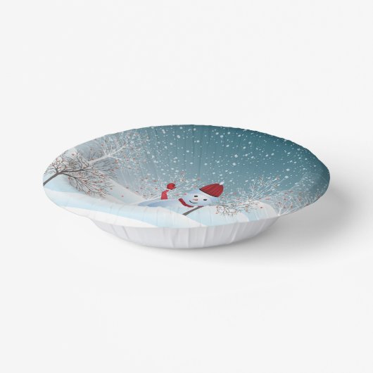 Winter Weihnachtsschneemann Papier Bowl Pappteller (Gewinkelt)