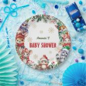 Winter Weihnachtswald Tiere Kinderdusche Pappteller (Party)