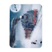 Winter-Weihnachtszug mit Mädchen Magnet (Vertikal)