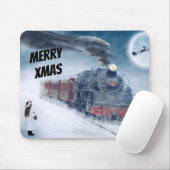 Winter-Weihnachtszug mit Mädchen Mousepad (Mit Mouse)