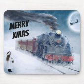Winter-Weihnachtszug mit Mädchen Mousepad (Vorne)