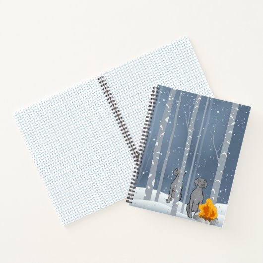 Winter Weims in Birch Trees Spiral Notebook Notizblock (Innenseite)