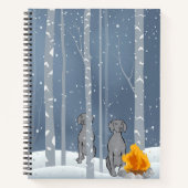 Winter Weims in Birch Trees Spiral Notebook Notizblock (Vorderseite)