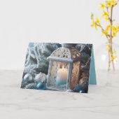 Winter Weiß und Mattierte Laterne Karte (Gelbe Blume)