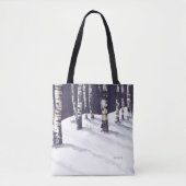 Winter-weiße Birken Tasche (Vorderseite)