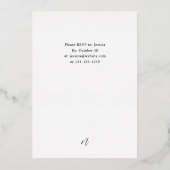 Winter Weiße Blumen & Pinien Weihnachten oder Urla Folieneinladung (Rückseite)