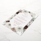 Winter Weiße Blumen & Pinien Weihnachten oder Urla Folieneinladung (Gedreht)