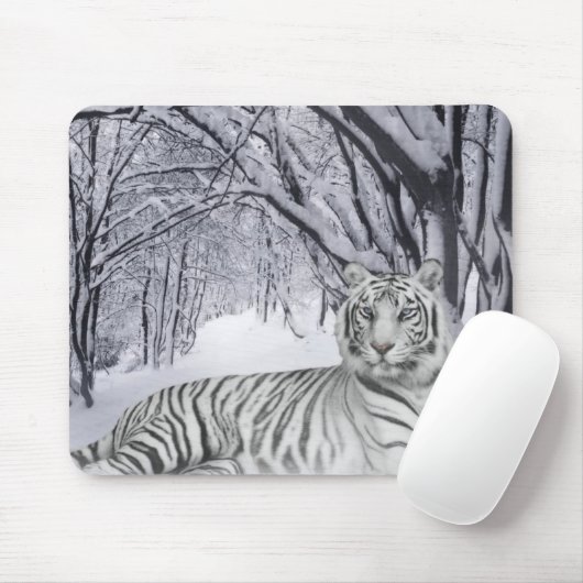 Winter-weißer Tiger Mousepad (Mit Mouse)
