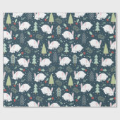 Winter-weißes Schnee-Häschen Geschenkpapier (Flach)