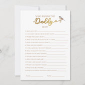 Winter Wer das Daddy Best Baby Shower Game kennt Einladung (Vorderseite)