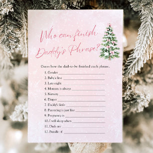 Winter Wer kann Daddys Satz beenden Baby Shower Einladung