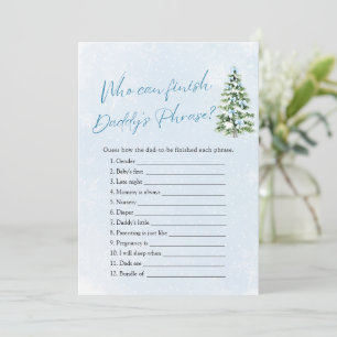 Winter Wer kann Daddys Satz beenden Baby Shower Einladung