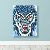 Winter Werewolf Fantasy Dark Horror Art Leinwanddruck (Insitu (Holzboden))
