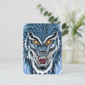 Winter Werewolf Fantasy Dark Horror Art Postkarte (Stehend Vorderseite)