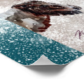 Winter West Hügel Ranch (Keria's Pferde) Poster (Ecke)