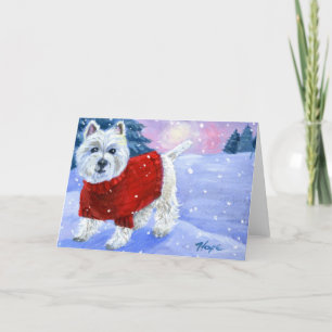 Winter-Westie-Grußkarte Feiertagskarte