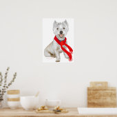 Winter Westie in einem Roten Scarf Poster (Küche)