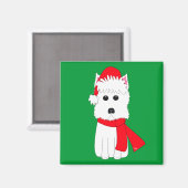 Winter Westie Magnet (Vorderseite/Rückseite)