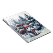 Winter Westie mit Hut Notizbuch Notizblock (Rechte Seite)