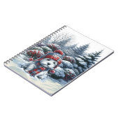 Winter Westie mit Hut Notizbuch Notizblock (Linke Seite)
