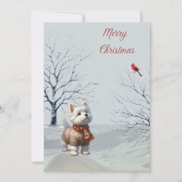 Winter Westie und Kardinal Weihnachtskarte Feiertagskarte
