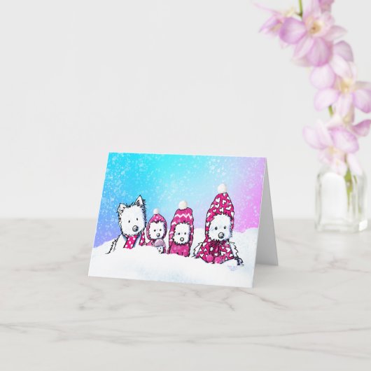 Winter Westies im Schnee Karte (Orchidee)