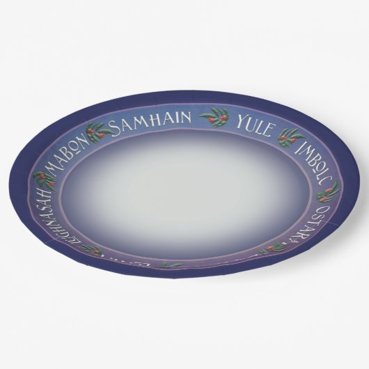 Winter Wheel of the Year Pappteller (Schrägansicht)