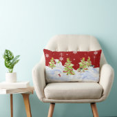 Winter Whimsey Pinguin Polar Bären Babys im Schnee Lendenkissen (Stuhl )