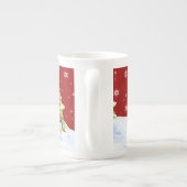 Winter Whimsey Pinguin Polar Bären Babys im Schnee Porzellantasse (Rückseite)