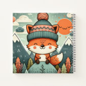 Winter Whimsy - Fox in einem Fluffy Hat Notizblock (Rückseite)