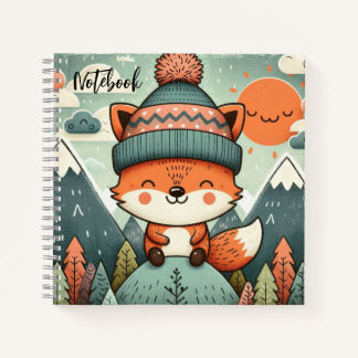 Winter Whimsy - Fox in einem Fluffy Hat Notizblock