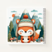 Winter Whimsy - Fox in einem Fluffy Hat Notizblock (Rückseite)
