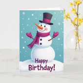Winter Whimsy Geburtstagskarte Karte (Gelbe Blume)