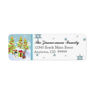 Winter Whimsy Niedlich Pinguin Babys in Snow Star