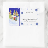 Winter Whimsy Niedlich Pinguin Babys in Snow Star Rechteckiger Aufkleber (Tasche)