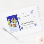 Winter Whimsy Niedlich Pinguin Babys in Snow Star Rechteckiger Aufkleber (Umschlag)