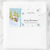 Winter Whimsy Niedlich Pinguin Babys in Snow Star Rechteckiger Aufkleber (Tasche)