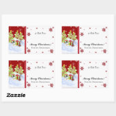 Winter Whimsy Niedlich Pinguin Babys in Snow Star Rechteckiger Aufkleber (Blatt)