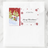 Winter Whimsy Niedlich Pinguin Babys in Snow Star Rechteckiger Aufkleber (Tasche)