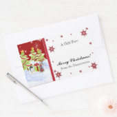 Winter Whimsy Niedlich Pinguin Babys in Snow Star Rechteckiger Aufkleber (Umschlag)