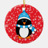 Winter Whimsy Pinguin Keramik Ornament (Vorne)