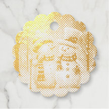 Winter Whimsy Snowman Foil Favor Tag