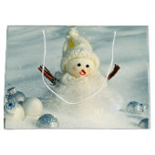 Winter Whimsy Snowman Große Geschenktüte (Vorderseite)