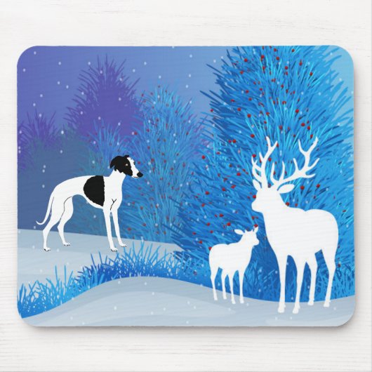 Winter Whippet  Mousepad (Vorne)