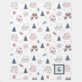 Winter Whiskers Personalisiert Throw Blanket Fleecedecke (Vorderseite)
