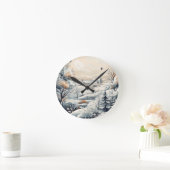 Winter-Whisper: Gemütliche Weihnachten im Dorf Runde Wanduhr (Zuhause)