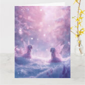 Winter Whispers and Fairy Light  Karte (Gelbe Blume)