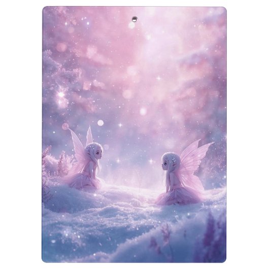 Winter Whispers and Fairy Light Klemmbrett (Rückseite)