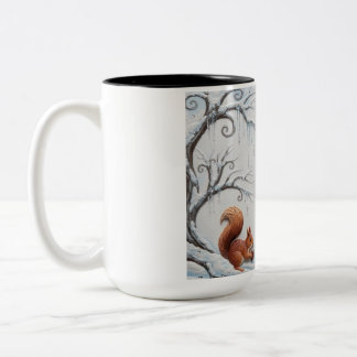 Winter Whispers and Squirrel Dreams Zweifarbige Tasse