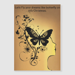 Winter Whispers: Grüße auf Schmetterlingsflügeln" Magnetkarte